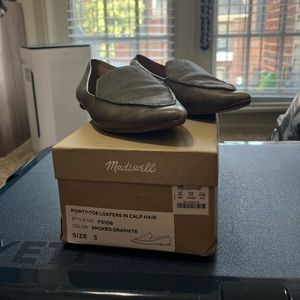 Madewell Pointy-Toe Loafers in Calf Hair